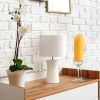 Ceramic Hourglass Tabletop Lamp, Off White