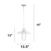 1 Light Elongated Metal Ceiling Pendant Light, White