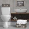 Three Piece Decorative Wood Bathroom Set, Large, Cheeky  (1 Towel Holder, 1 Frame, 1 Toilet Paper Holder)