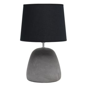 Round Concrete Tabletop Lamp, Black