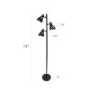 Modern Metal 3-Light Tree Floor Lamp, Black Finish