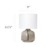 Glass Tabletop Lamp with Fabric Shade, Smoke with White Shade