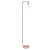 Modern Arched Lantern Floor Lamp, Glass Shade, Rose Gold