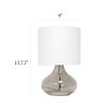 Glass Raindrop Tabletop Lamp with Fabric Shade, Smoke Gray with White Shade