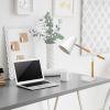 White Matte and Wooden Pivot Desk Lamp