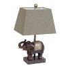 Elephant Table Lamp with Fabric Shade