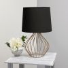 Geometrically Wired Lamp, Black on Copper