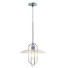 1 Light Elongated Metal Ceiling Pendant Light, Chrome