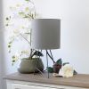 Down to the Wire Tabletop Lamp with Fabric Shade, Gray with Gray Shade