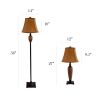 Hammered Bronze Three Pack Lamp Set (2 Table Lamps, 1 Floor Lamp)