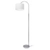 Brushed Nickel Arched Floor Lamp, White Shade