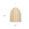 Coastal Dome Rattan Downlight Ceiling Light Pendant, Natural