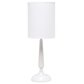 Traditional Candlestick Electric Lamp with Shade – White