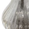 Speckled Mercury Tear Drop Table Lamp with White Fabric Shade