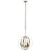 3-Light 18" Adjustable Industrial Globe Hanging Metal and Clear Glass Ceiling Pendant for Kitchen Foyer Hallway Bedroom Living Room Dining Room, Antiq