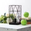 Black Geometric Square Metal Table Lamp