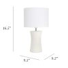 Ceramic Hourglass Tabletop Lamp, Off White