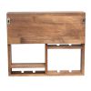 Bartow Wall Mounted Wood Wine Rack Shelf with Glass Holder, Restored Wood