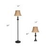 Traditionally Crafted 3 Pack Table (2) and Floor (1) Lamp Set, Restoration Bronze