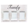 3 Photo Collage Frame 4x6 Picture Frame, White Wash "Family"