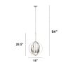 3-Light 18" Adjustable Industrial Globe Hanging Metal and Clear Glass Ceiling Pendant for Kitchen Foyer Hallway Bedroom Living Room Dining Room, Brush