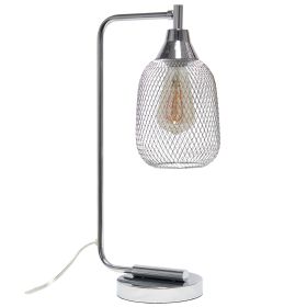 Industrial Mesh Desk Lamp, Chrome