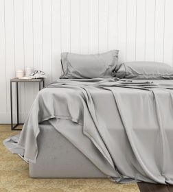 Bamboo and Cotton 4-Piece Sheet Set King Light Grey