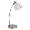 Brushed Nickel Desk Lamp with White Porcelain Flower Shade