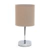 Chrome Mini Basic Tabletop Lamp with Fabric Shade, Gray