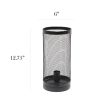 Black Mesh Cylindrical Steel Table Lamp