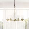 5-Light 20.5" Contemporary Clear Glass and Metal Hanging Ceiling Pendant Chandelier for Kitchen Island Foyer Hallway Living Room Den Dining Room, Anti