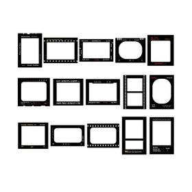 30 Pcs Black Photographic Film PET Transparent Paper Picture Frame Sticker Scrapbooking Supplies for Journal Diary Planner