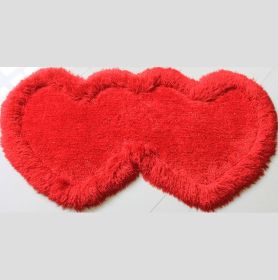 Double Heart Shape Hand Tufted 4-inch Thick Shag Area Rug (28-in x 55-in)