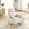 Modern High Back Accent Rocking Chair With Two Side Pocket