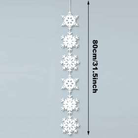 6 Pcs Christmas Snowflake Hanging Decoration 3 Designs White Snowflake Paper Garland Christmas Tree Hanging Ornaments For Christmas Winter New Year Wo