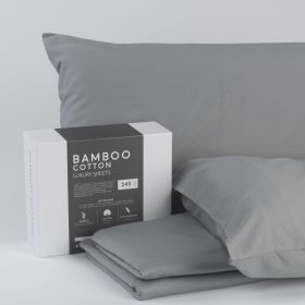 Bamboo and Cotton 4-Piece Sheet Set California King Grey