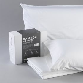 Bamboo Cotton Sheets Soft and Smooth with Viscose from Bamboo White King Split Head