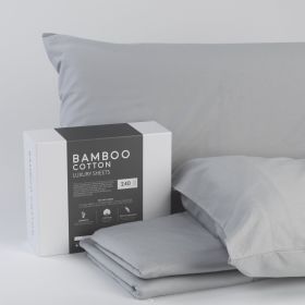 Bamboo Cotton Sheets Soft and Smooth with Viscose from Bamboo Light Grey King Split