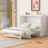 Full Size Murphy Bed to Chest Cabinet with Large Drawer, White