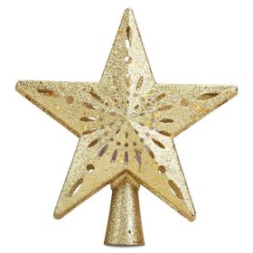 Christmas Tree Topper Star with Projector Light White Revolving White Snowflake Pattern