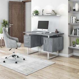 Techni Mobili Modern Office Desk with Storage, Grey