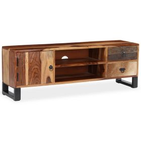 Modern Rustic Solid Sheesham Wood TV 47" Stand with Storage