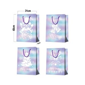 12 Pack 12cm Medium Christmas Gift Bags, Spot UV & Laminated Holiday Gift Bags, for Gift Wrapping Christmas Party Decorations