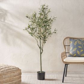 59 Inch Artificial Olive Tree, Large Olive Plants  for Home Decor and Housewarming Gift