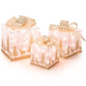 3 PCS Lighted Christmas Gift Box Christmas Decoration