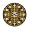 Mid-Century Modern Style Retro Pattern Wood Round Wall Clock