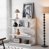 Multifunctional 4-Tier Book Shelf and Coffee Table, White