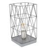 Gray Geometric Square Metal Table Lamp