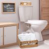 Three Piece Decorative Wood Bathroom Set, Large, Cabin/Lodge/Rustic  (1 Towel Holder, 1 Frame, 1 Toilet Paper Holder)