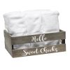 Three Piece Decorative Wood Bathroom Set, Large, Cheeky  (1 Towel Holder, 1 Frame, 1 Toilet Paper Holder)